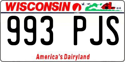 WI license plate 993PJS