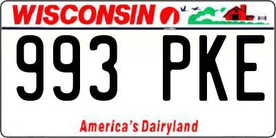 WI license plate 993PKE