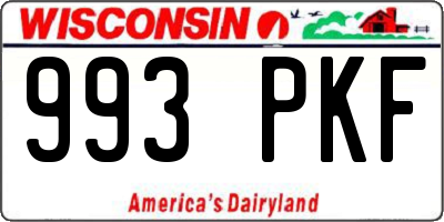 WI license plate 993PKF