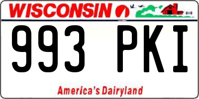 WI license plate 993PKI
