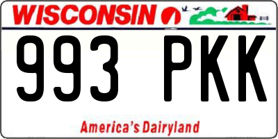 WI license plate 993PKK