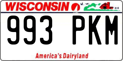 WI license plate 993PKM