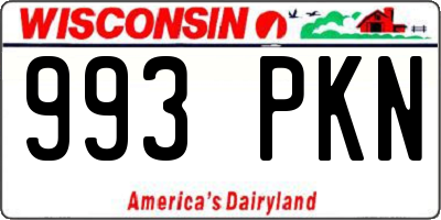 WI license plate 993PKN