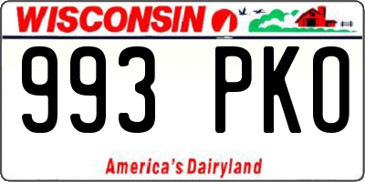WI license plate 993PKO