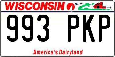 WI license plate 993PKP