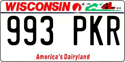 WI license plate 993PKR