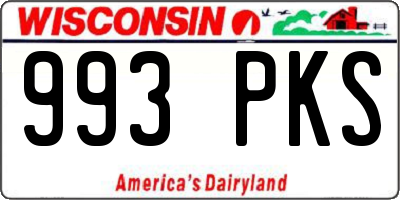 WI license plate 993PKS
