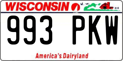 WI license plate 993PKW