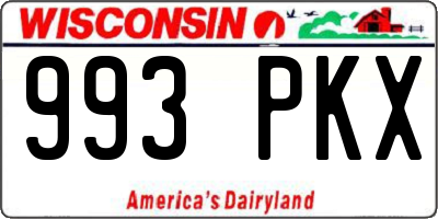 WI license plate 993PKX