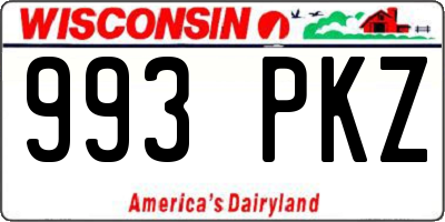 WI license plate 993PKZ
