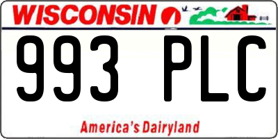 WI license plate 993PLC