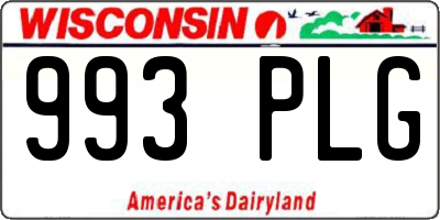 WI license plate 993PLG