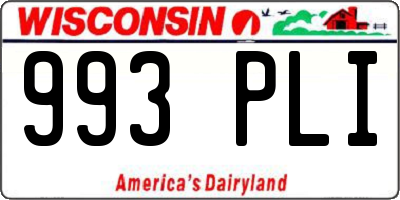 WI license plate 993PLI