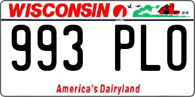 WI license plate 993PLO