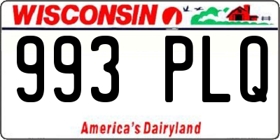 WI license plate 993PLQ