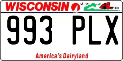 WI license plate 993PLX