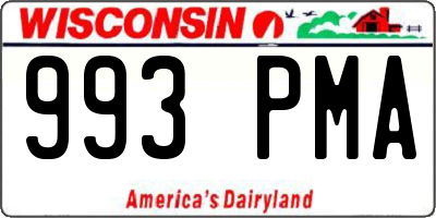 WI license plate 993PMA