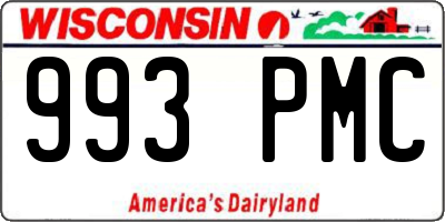 WI license plate 993PMC