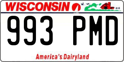 WI license plate 993PMD