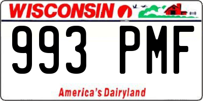 WI license plate 993PMF