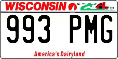 WI license plate 993PMG