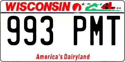 WI license plate 993PMT