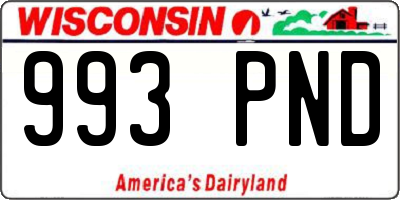 WI license plate 993PND