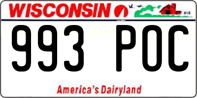 WI license plate 993POC