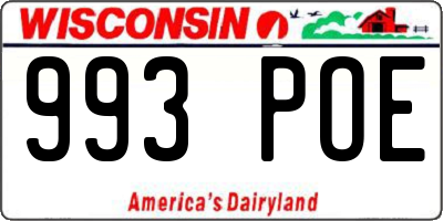 WI license plate 993POE