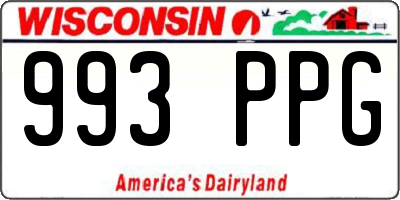 WI license plate 993PPG