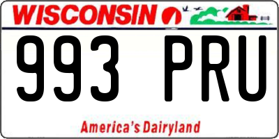 WI license plate 993PRU