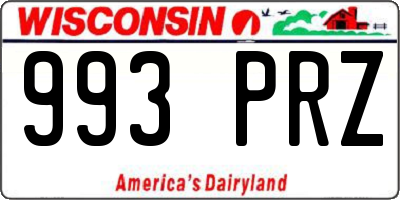 WI license plate 993PRZ
