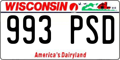 WI license plate 993PSD