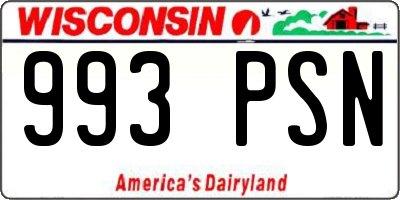 WI license plate 993PSN