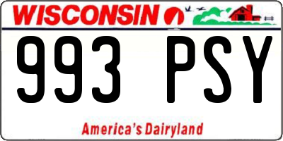 WI license plate 993PSY