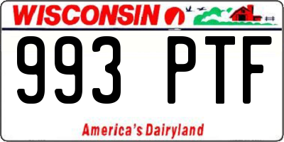 WI license plate 993PTF