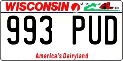 WI license plate 993PUD