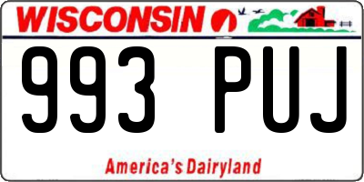 WI license plate 993PUJ