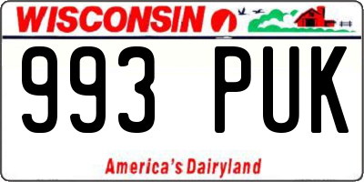 WI license plate 993PUK