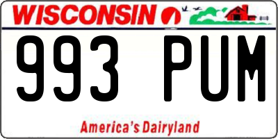 WI license plate 993PUM