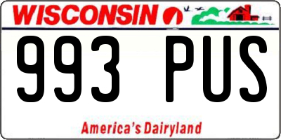 WI license plate 993PUS
