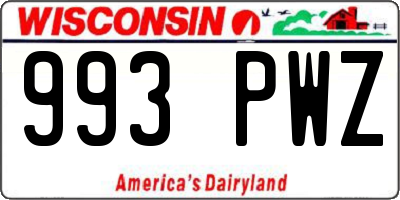 WI license plate 993PWZ