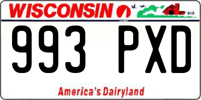 WI license plate 993PXD
