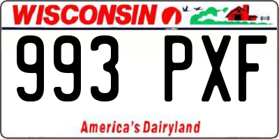 WI license plate 993PXF