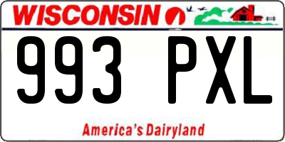 WI license plate 993PXL