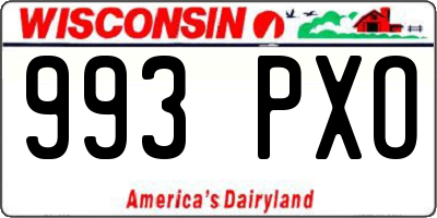 WI license plate 993PXO
