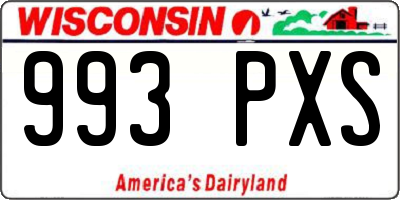 WI license plate 993PXS