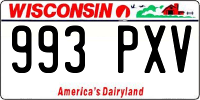 WI license plate 993PXV