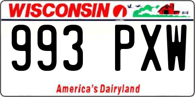 WI license plate 993PXW