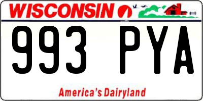 WI license plate 993PYA
